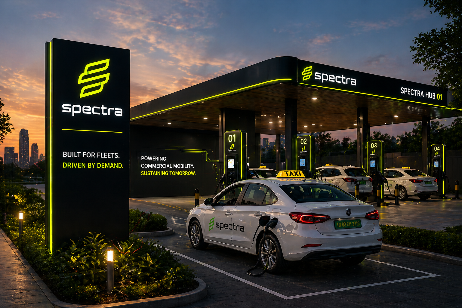 Spectra corporate EV cab charging infrastructure