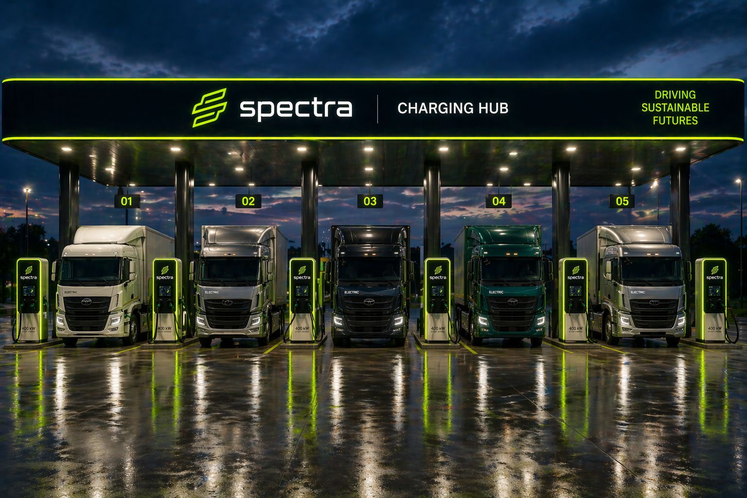 Spectra commercial truck charging hub
